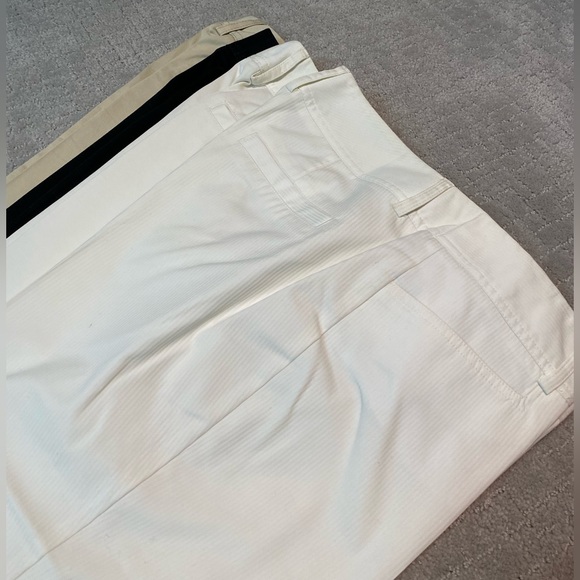 4 Pack Cotton Capri Crop Pants Front Zipper Hook Closure - Black, Khaki, White - Picture 3 of 16
